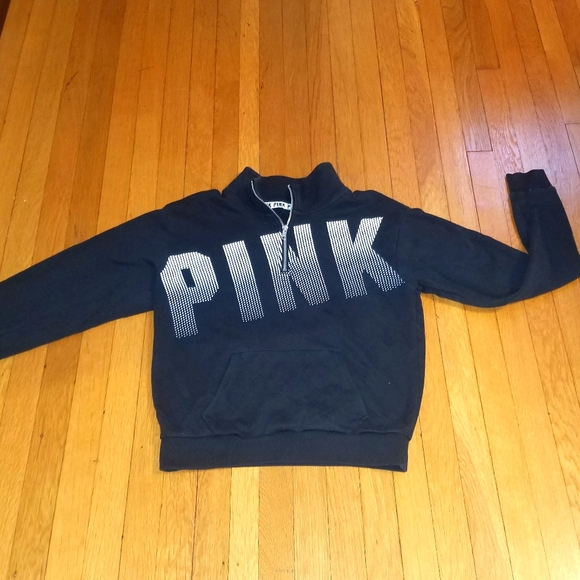 PINK sweatshirt. Large print. Black and white - Picture 1 of 8